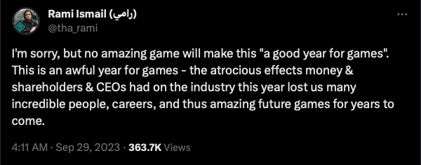It Hasn’t Been A “Good Year” for Games